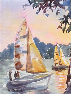 Evening Sailboat Regatta